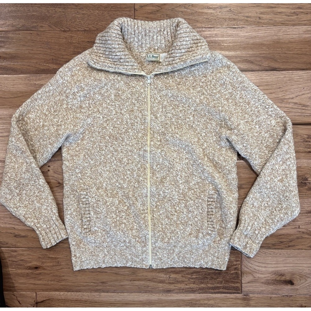 VTG 80s L.L. Bean Drivers Zip Cardigan Sweater Mens XL Wool Blend Grandpacore